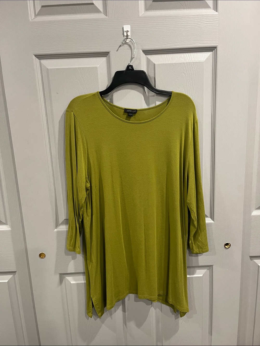 J.Jill Chartreuse Green 3/4" Sleeve Tunic Top